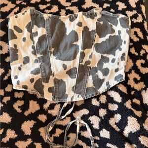 Missguided Cow Print corset top